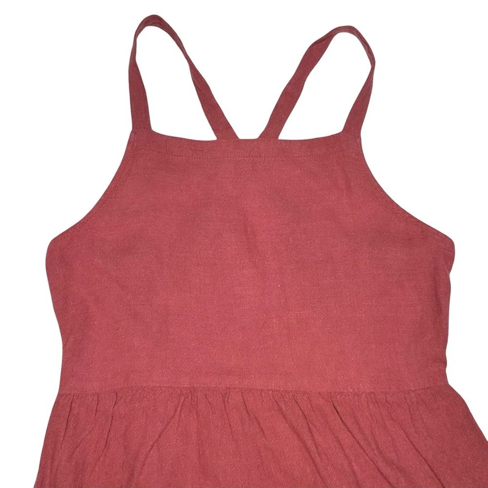 Old‎ Navy Sleeveless Square-Neck Linen-Blend Midi Dress